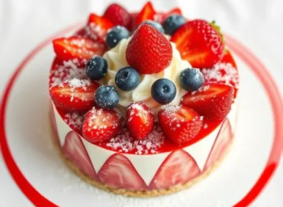 Dessert rouge, blanc et bleu