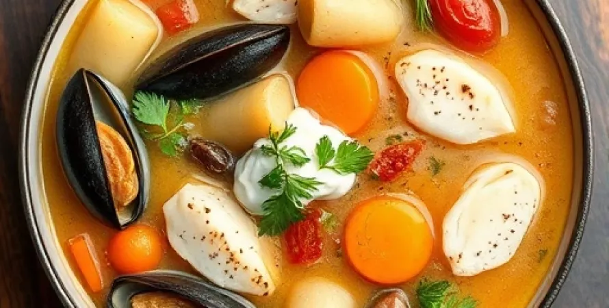 Soupe de poisson norvégienne crémeuse