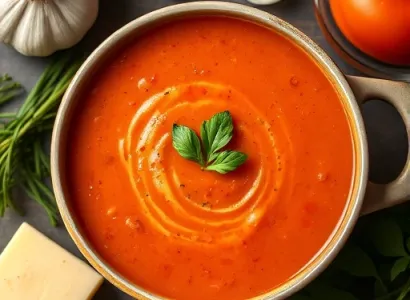 Potage de tomates et ail