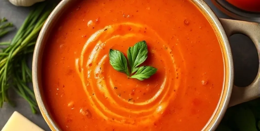 Potage de tomates et ail