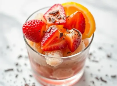 Granité aux fraises et aux oranges