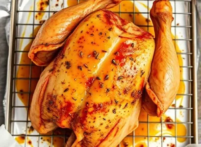 Poulet au four croquant
