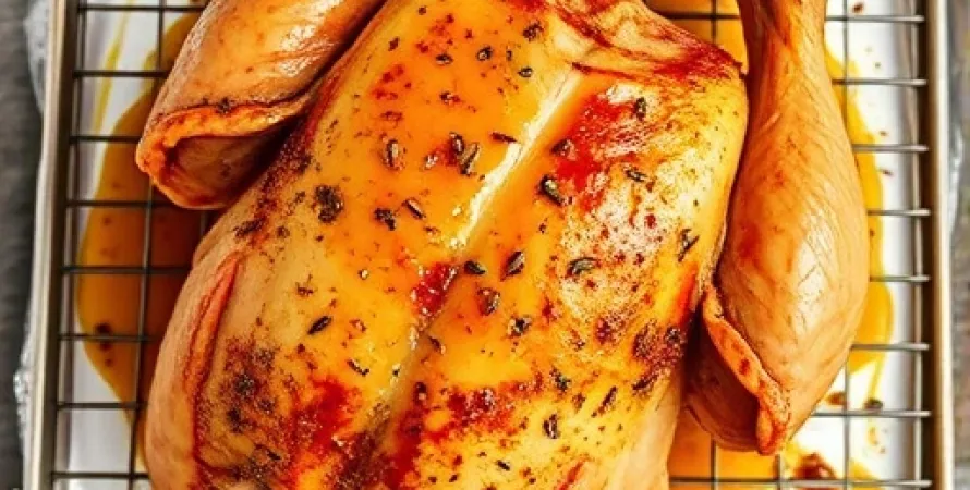 Poulet au four croquant