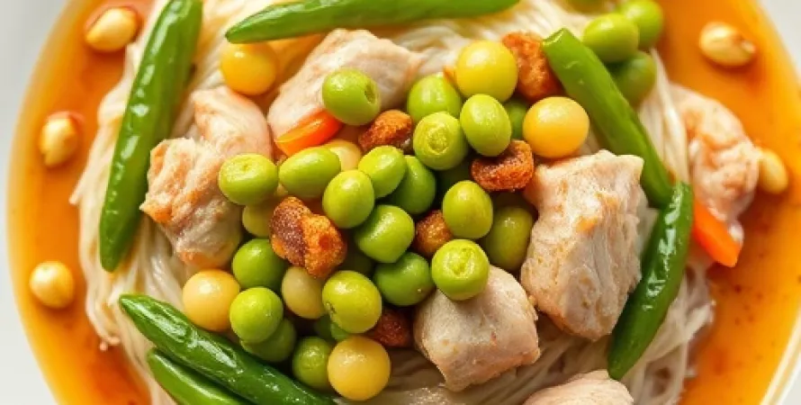 Poivrons et petits pois au hoisin