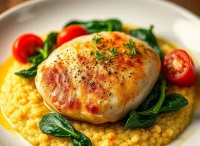 Poulet à la polenta et artichauts