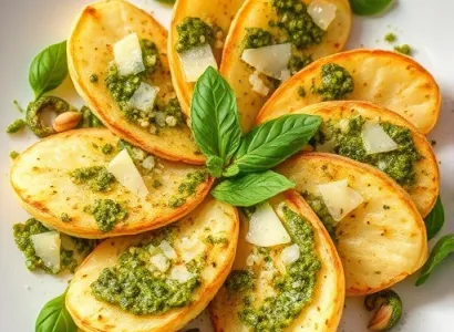 Pâtes ange au pesto crémeux