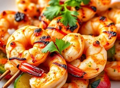 Brochettes de crevettes aux épices