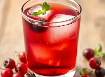 Thé glacé aux cassis