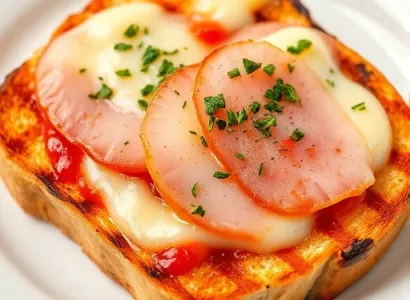 Toast au fromage et jambon
