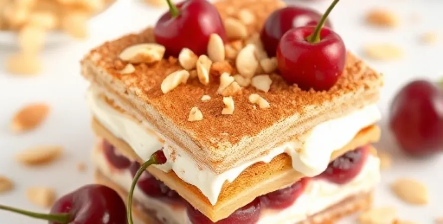 Tiramisu aux cerises et amandes