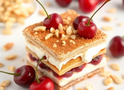 Tiramisu aux cerises et amandes