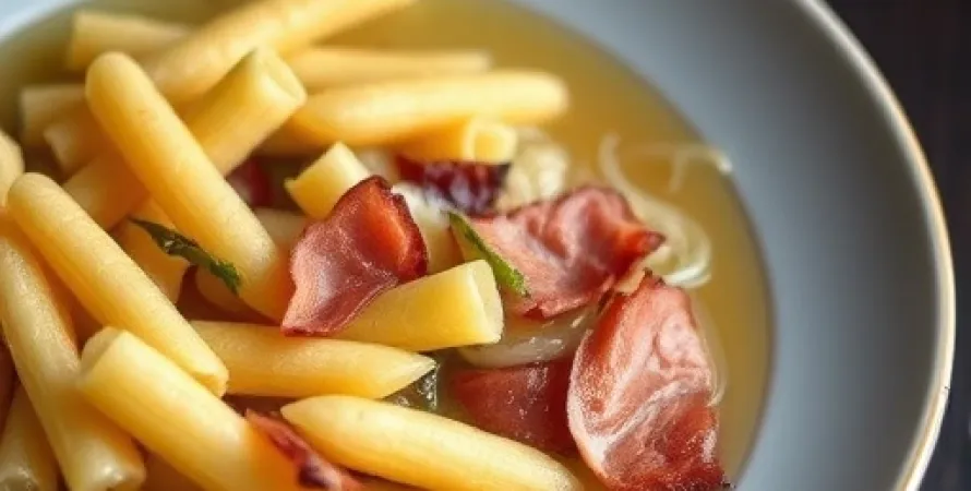 Potage de haricots blancs au jambon
