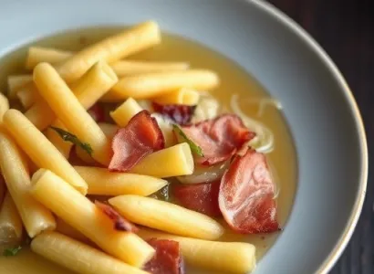 Potage de haricots blancs au jambon