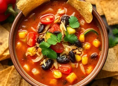 Soupe de tortilla au jardin