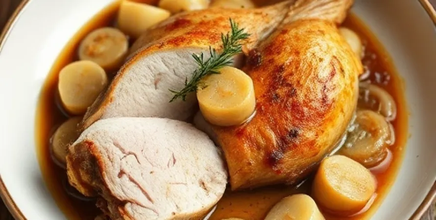 Poulet au sauce aux oignons