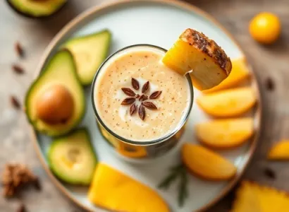 Smoothie Avocat, Ananas et Abricot