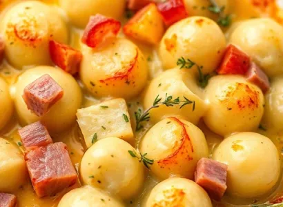 Gratin de gnocchi au jambon