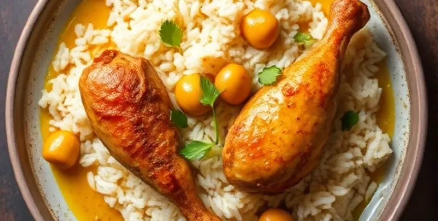 Poulet au curry avec riz