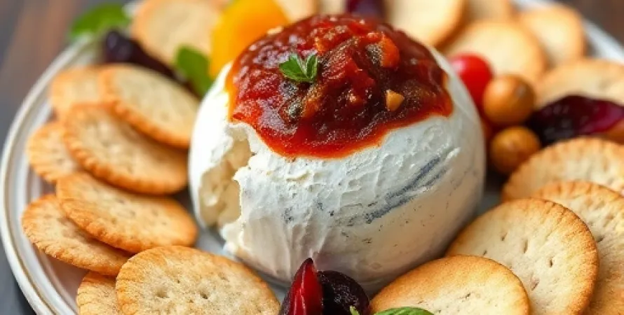Balle de fromage au chutney et aux cerises