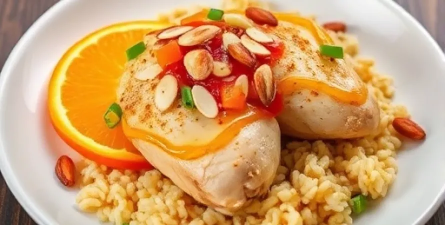 Poulet au riz à l'orange