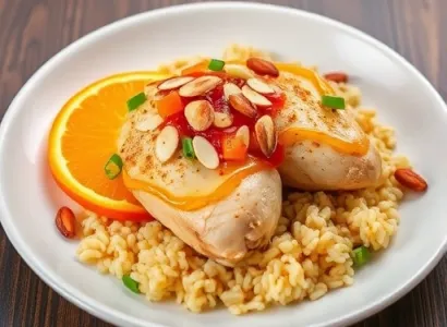Poulet au riz à l'orange