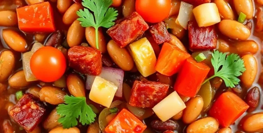 Haricots mexicains au bacon
