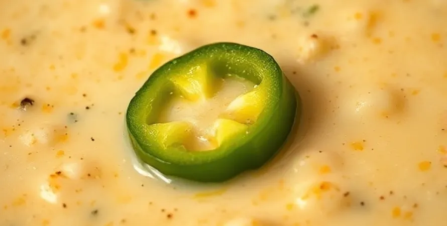 Soupe crémeuse au piment vert et fromage