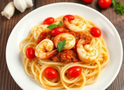Sauce pour pâtes aux crevettes à l'Abruzzese