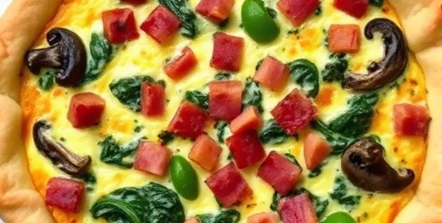 Quiche aux Épinards, Bacon et Champignons