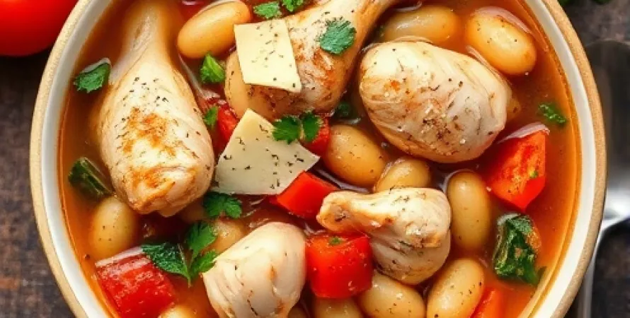 Potage italien au poulet et aux haricots