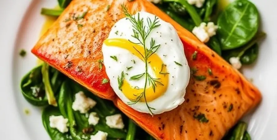 Saumon rôti au spinach, feta et ricotta