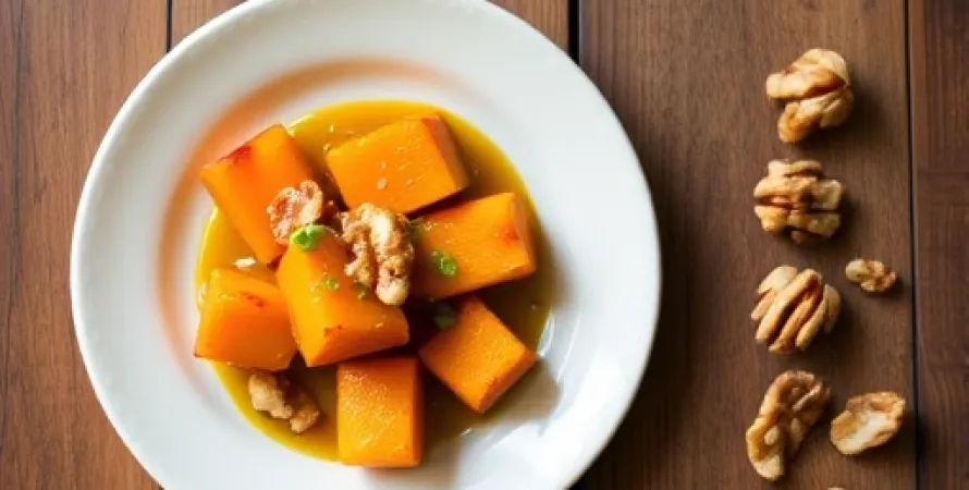 Courge au beurre d'oranges et noix