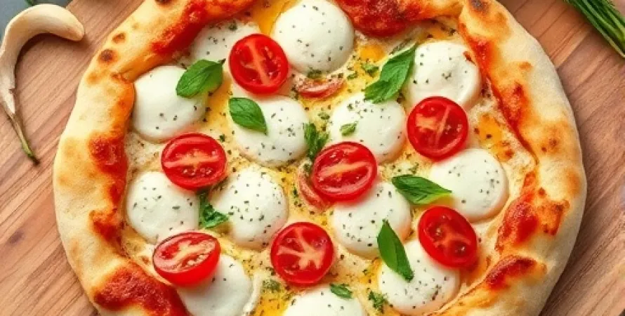 Pizza au fromage de chèvre et herbes