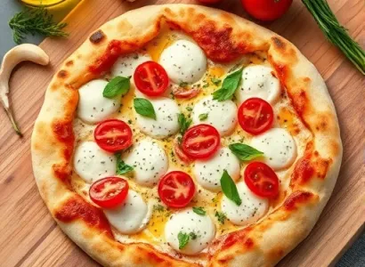 Pizza au fromage de chèvre et herbes