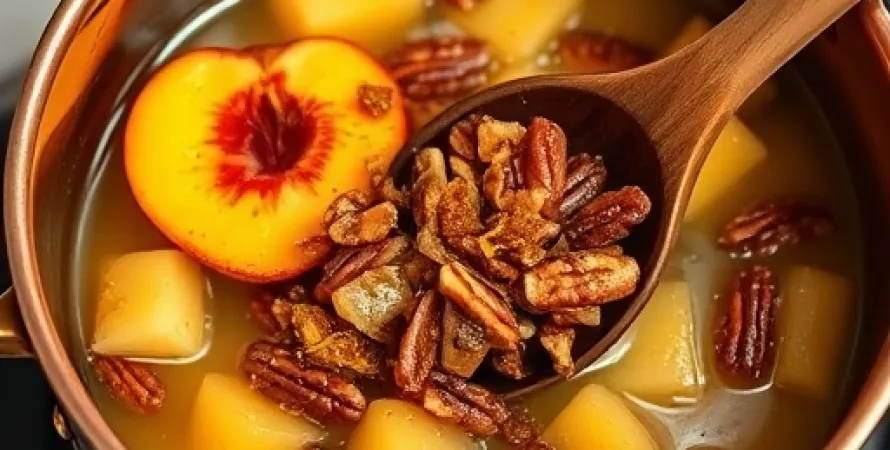 Confiture de pêche, pecan et amaretto