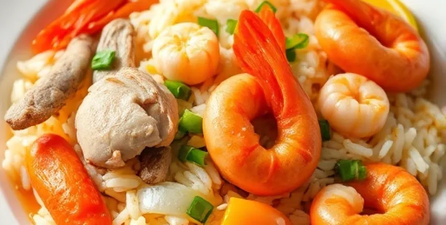 Riz au poulet et crevettes