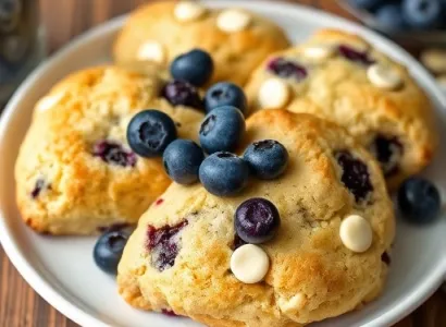 Scones aux myrtilles et au chocolat blanc
