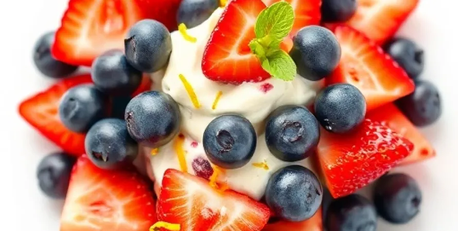 Salade de fraises et myrtelles