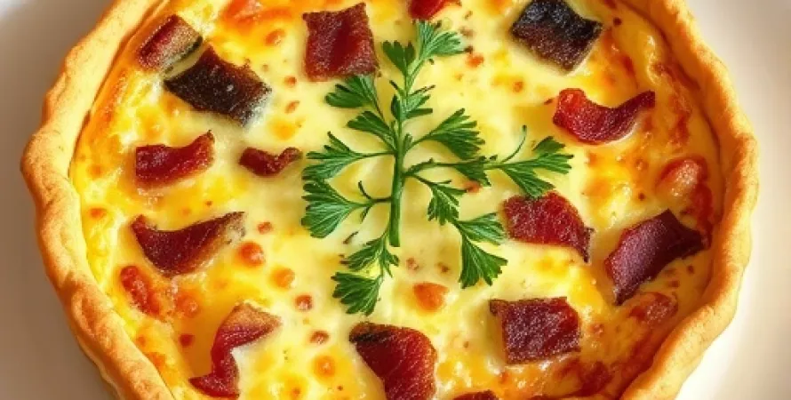 Quiche au fromage et lardons
