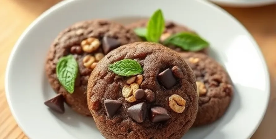 Cookies au chocolat et à la menthe pour le petit-déjeuner