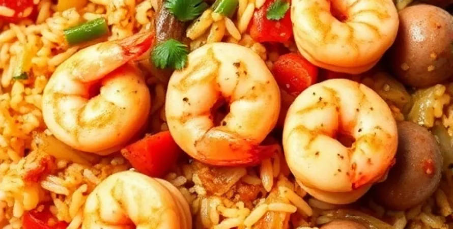 Jambalaya de riz et crevettes