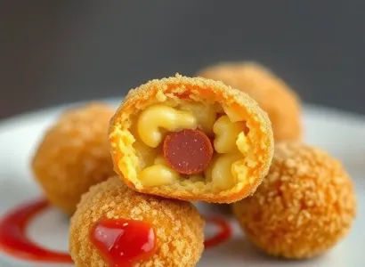 Boules de macaroni au fromage chaud