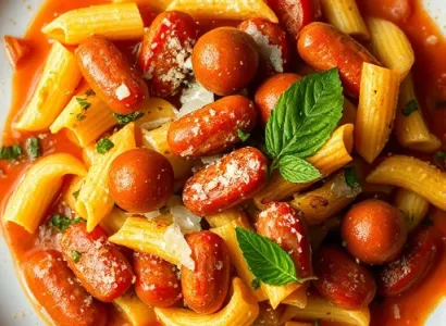 Pâtes Rotini aux Saucisses et Cannellini