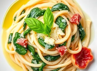 Pâtes crémeuses aux épinards et au parmesan