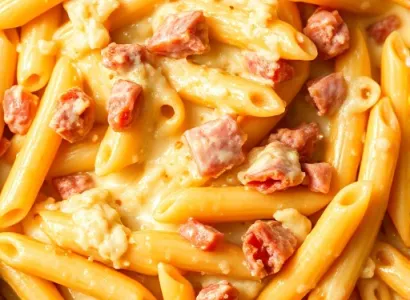 Casserole de Penne au Jambon et Fromage
