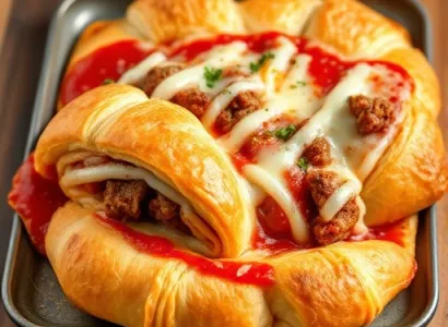 Pizza roulée aux croissants