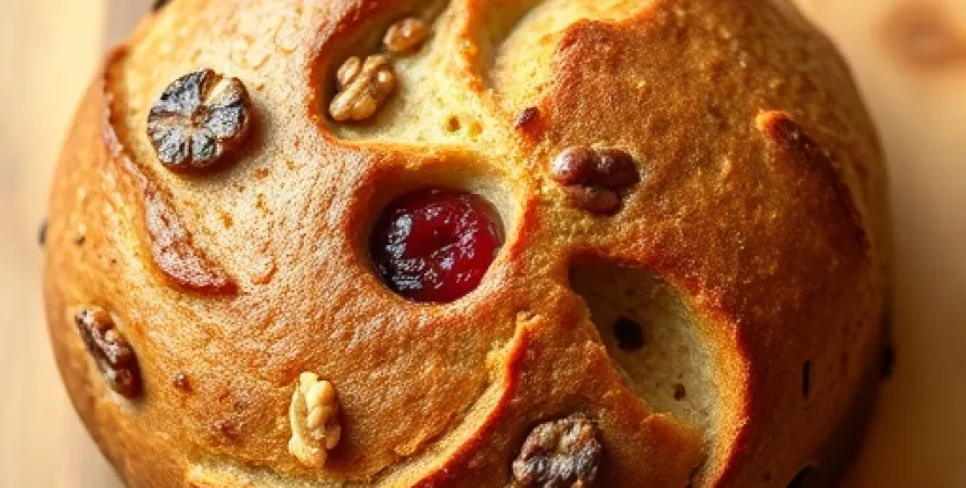 Pain aux cerises et noix