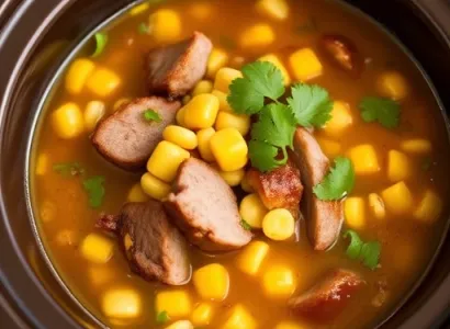 Soupe de maïs géant et porc