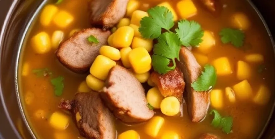 Soupe de maïs géant et porc