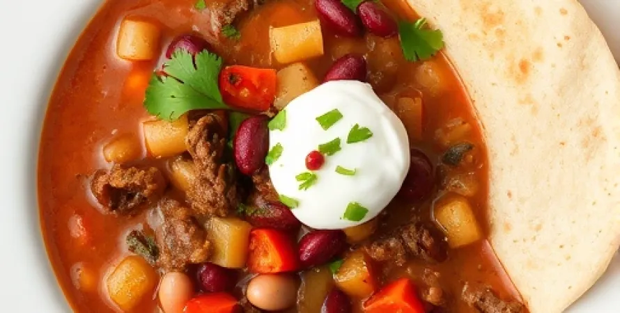 Potage de haricots rouges épaix à la viande